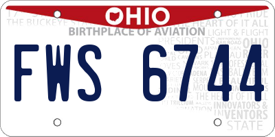 OH license plate FWS6744