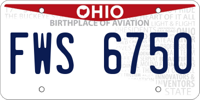 OH license plate FWS6750