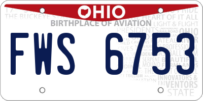 OH license plate FWS6753