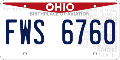 OH license plate FWS6760
