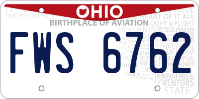 OH license plate FWS6762