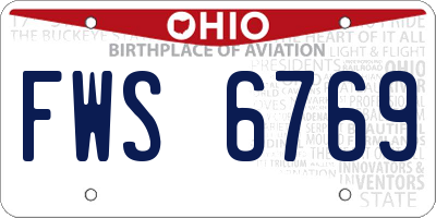 OH license plate FWS6769