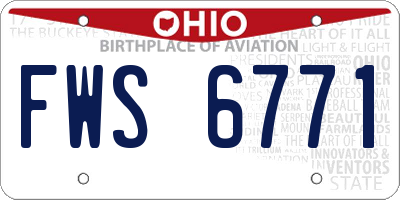 OH license plate FWS6771