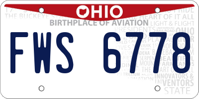 OH license plate FWS6778