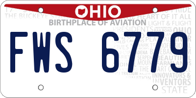 OH license plate FWS6779