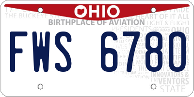 OH license plate FWS6780