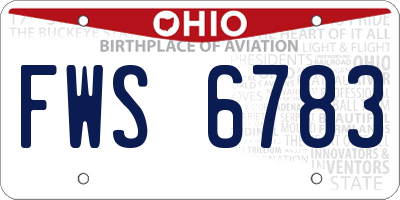 OH license plate FWS6783