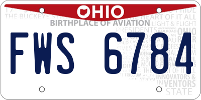 OH license plate FWS6784