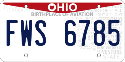 OH license plate FWS6785