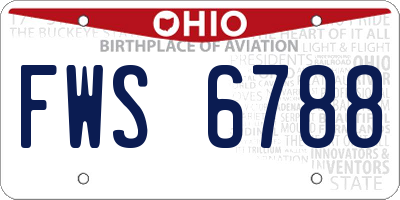OH license plate FWS6788