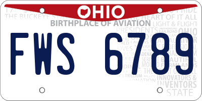 OH license plate FWS6789