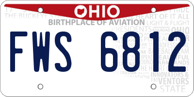 OH license plate FWS6812