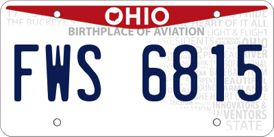 OH license plate FWS6815
