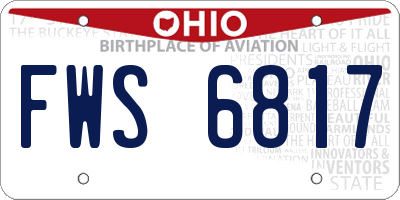 OH license plate FWS6817