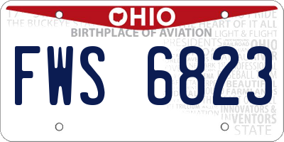 OH license plate FWS6823