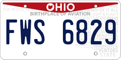 OH license plate FWS6829