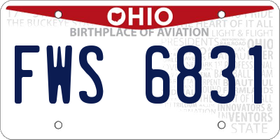 OH license plate FWS6831