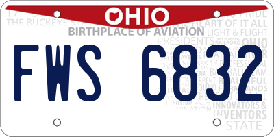OH license plate FWS6832