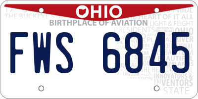 OH license plate FWS6845