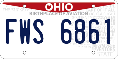 OH license plate FWS6861