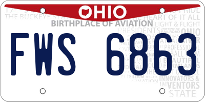 OH license plate FWS6863