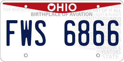 OH license plate FWS6866