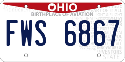 OH license plate FWS6867