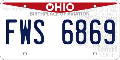 OH license plate FWS6869