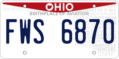 OH license plate FWS6870