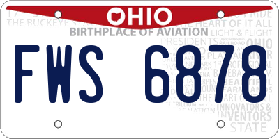 OH license plate FWS6878