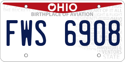 OH license plate FWS6908