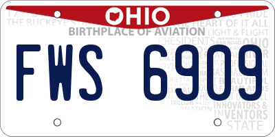 OH license plate FWS6909