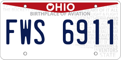 OH license plate FWS6911
