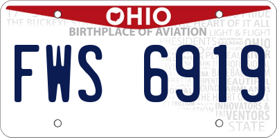 OH license plate FWS6919