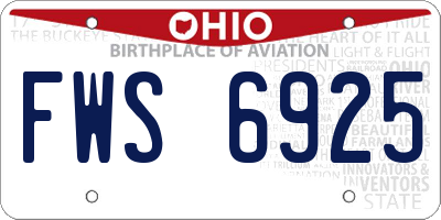 OH license plate FWS6925