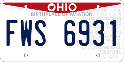 OH license plate FWS6931