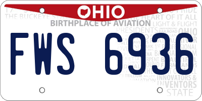 OH license plate FWS6936