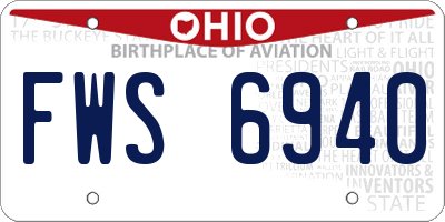 OH license plate FWS6940