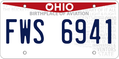 OH license plate FWS6941