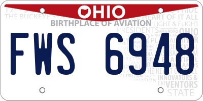 OH license plate FWS6948