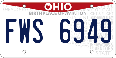 OH license plate FWS6949