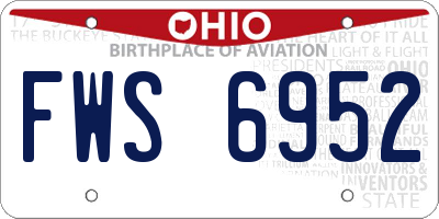 OH license plate FWS6952