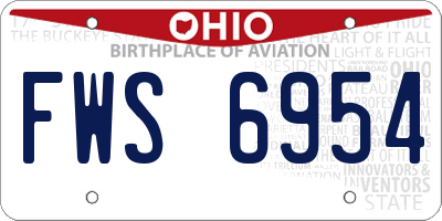 OH license plate FWS6954