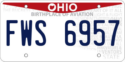 OH license plate FWS6957