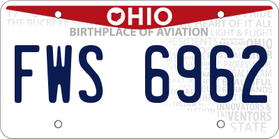 OH license plate FWS6962
