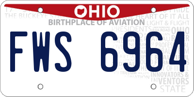 OH license plate FWS6964