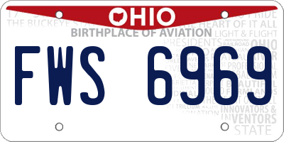 OH license plate FWS6969