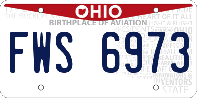 OH license plate FWS6973