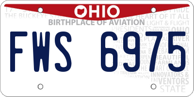 OH license plate FWS6975