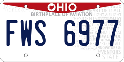 OH license plate FWS6977
